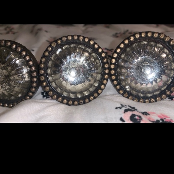 Antique Bronze & Glass Knob Set - Picture 9 of 13